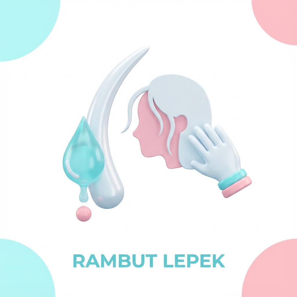 Ilustrasi rambut lepek dan berminyak